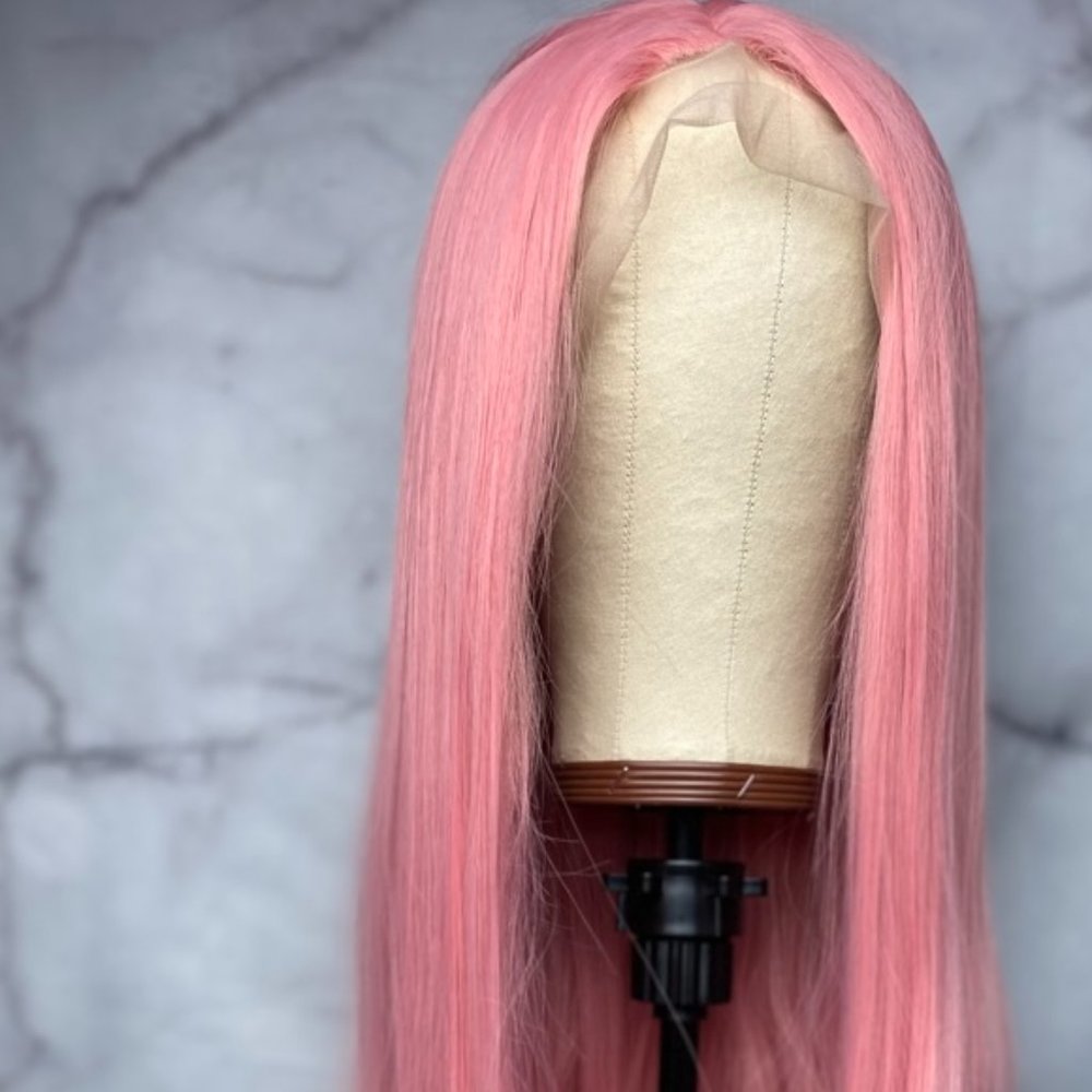 Straight Pink Lace Front Wig